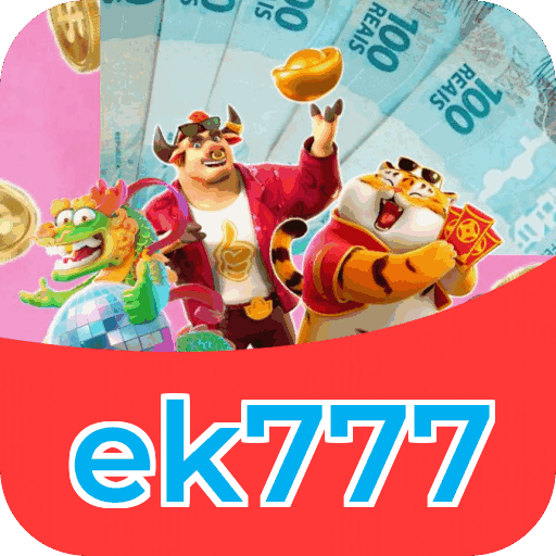 Interface do aplicativo ek777 mostrando jogos disponíveis no iOS e Android